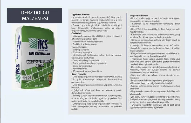 DERZ DOLGU MALZEMESİ